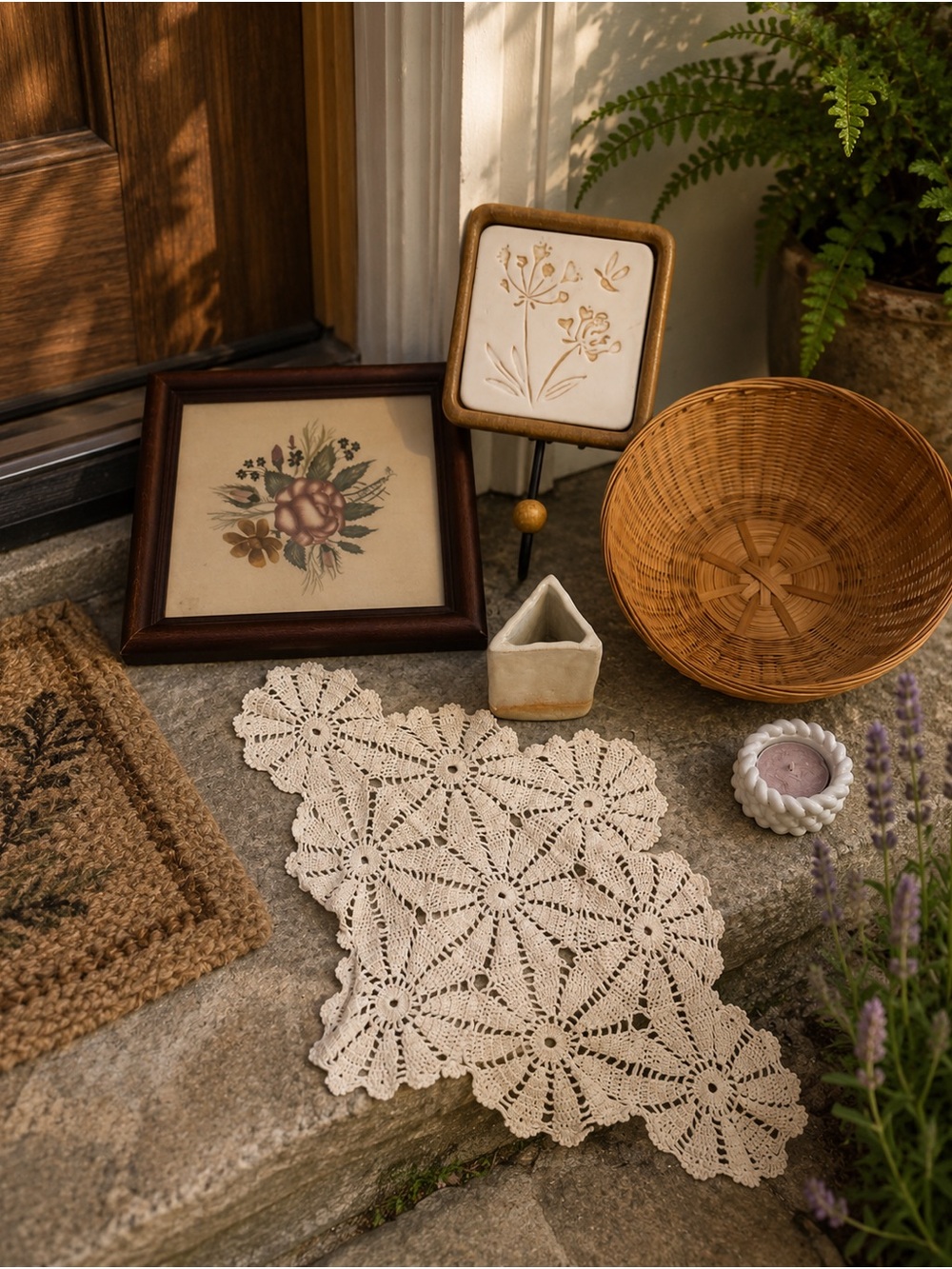 Vintage cottagecore entryway gift bundle